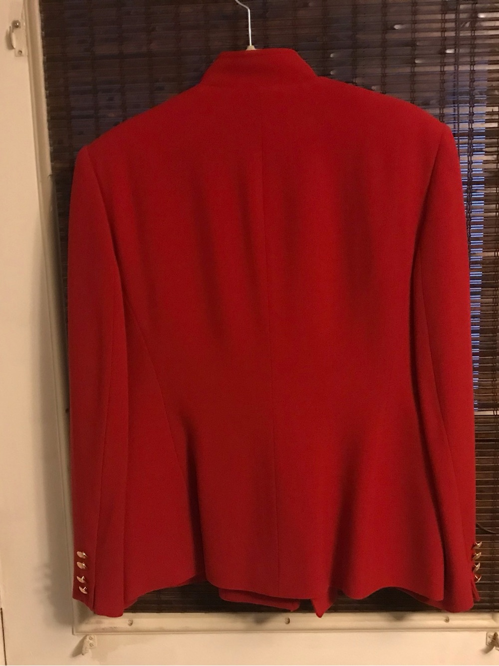 Lauren Ralph Lauren Vintage Red Blazer Wool Shoulder Pads Gold Buttons - Picture 10 of 10